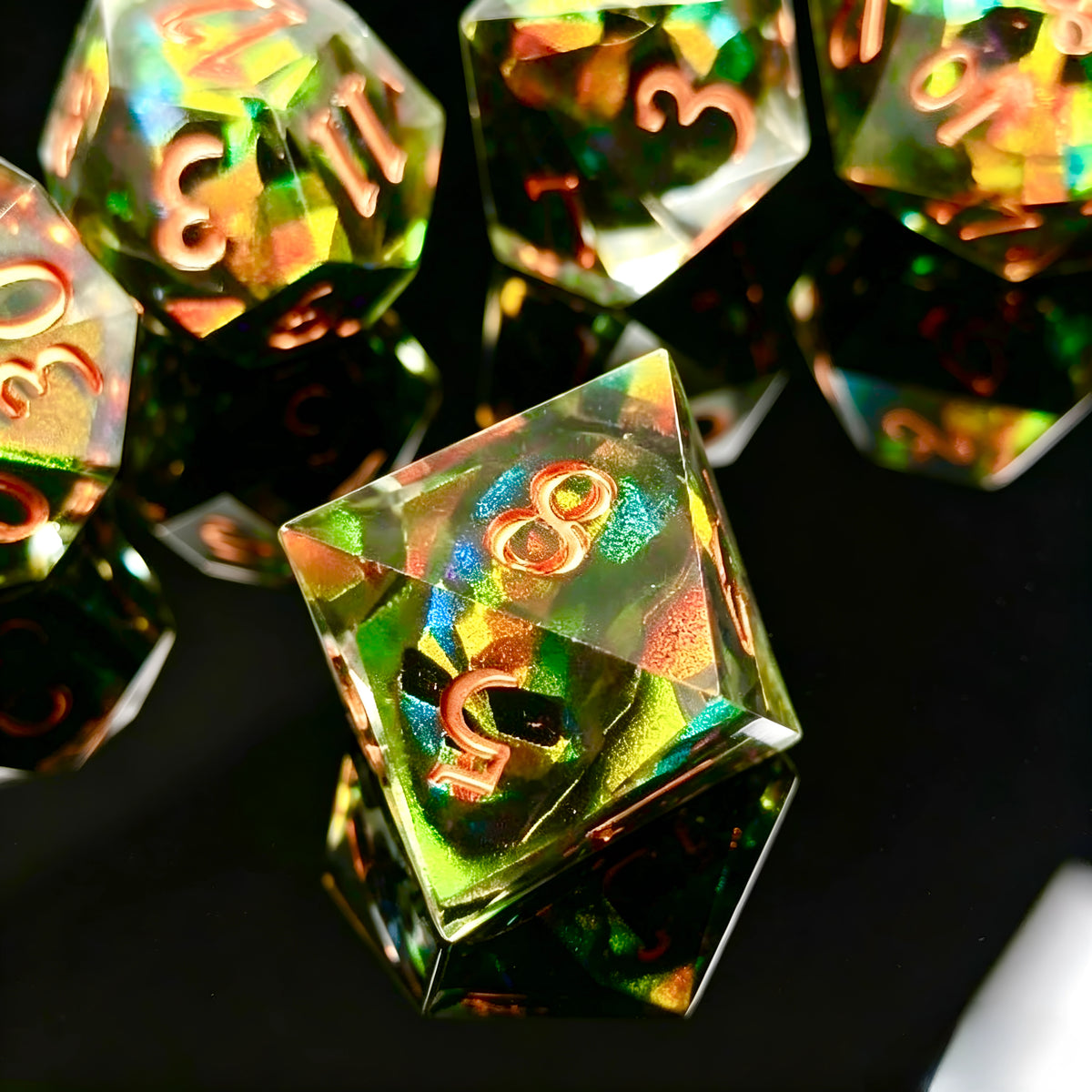 Death Mask – Clear Sight D&D Dice Set