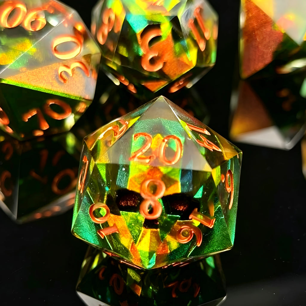Death Mask – Clear Sight D&D Dice Set