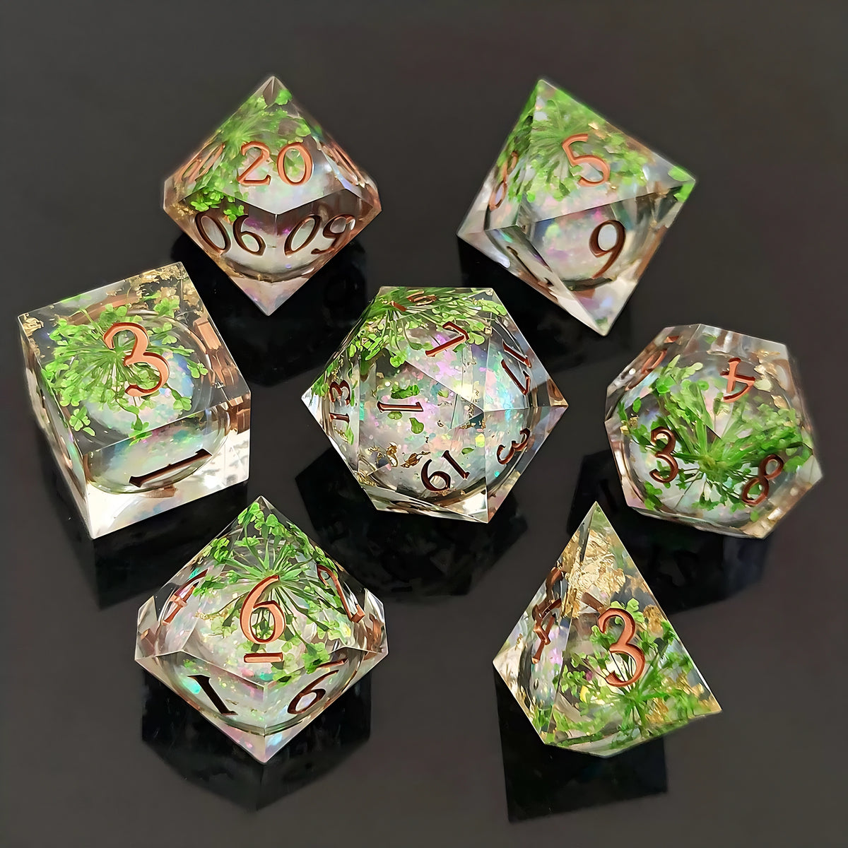 Flourishing Nature – Liquid Core D&D Dice Set