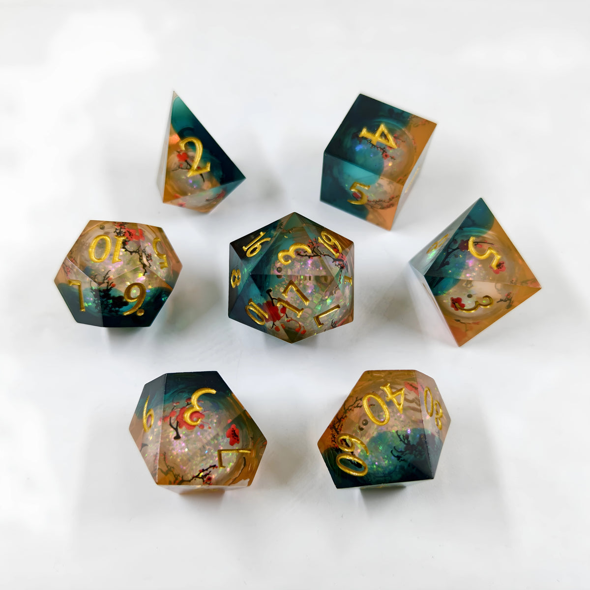 Last Blossom – Liquid Core D&D Dice Set